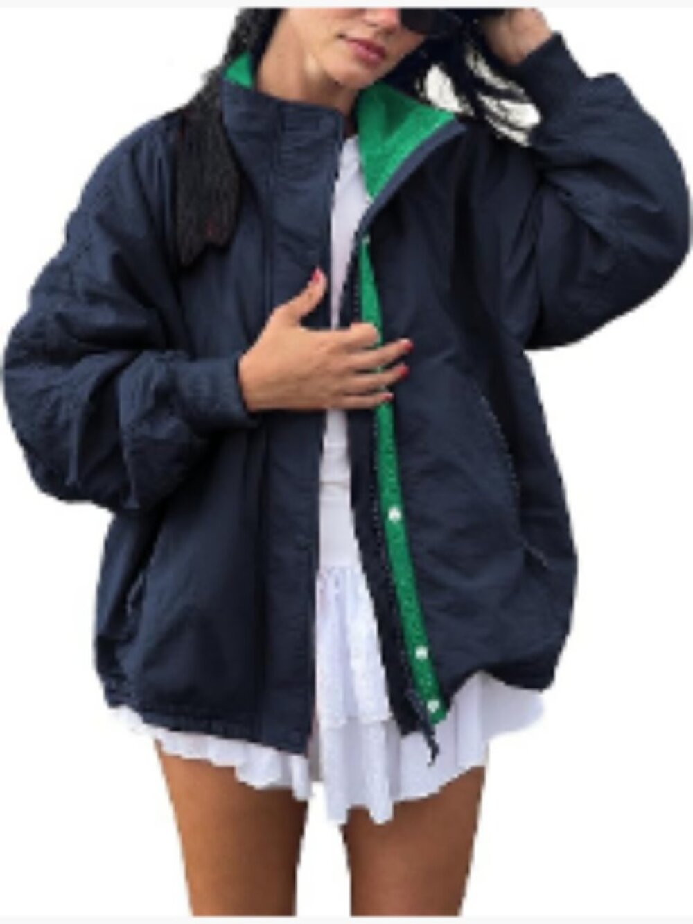 Windproof Fleece Lined Zip Up Jacket Lightweight Outdoor Casual Coat